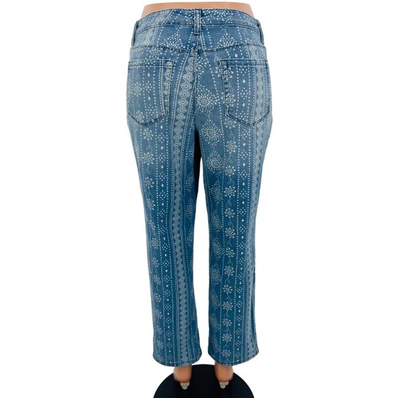 Style & Co Curvy Mid Rise Printed Boyfriend Jeans w/Optional Cuffed Hem - Picture 5 of 16